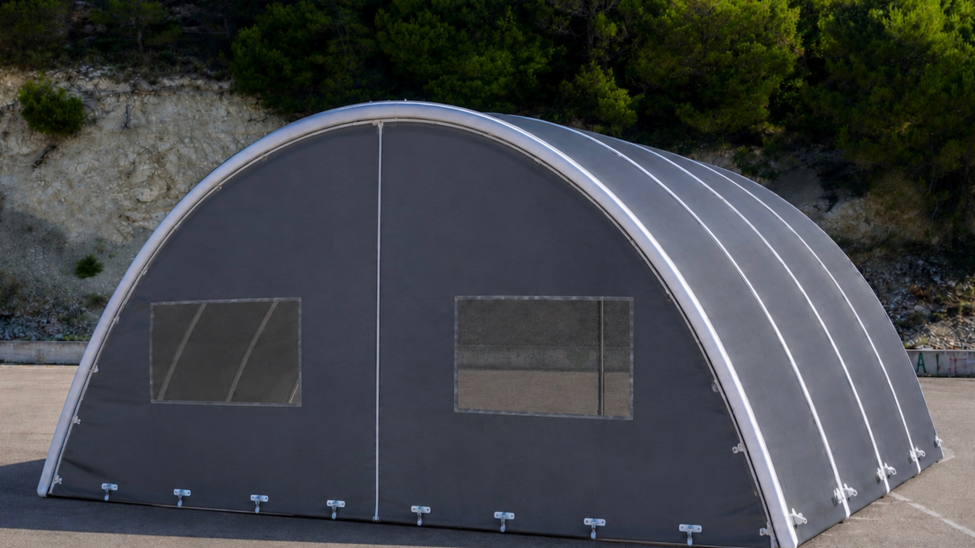 Quantum Shelter physical prototype with closed cover and windows